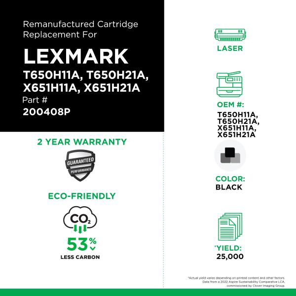 LEXMARK - X651H04A, T650H87G, X651H21A, X651H41G, T650H41G, T650H21A, X651H11A, T650H80G, T650H04A, T650H84G, T650H11A