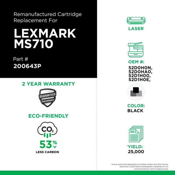 Lexmark - 52D0HA0, 52D1H00, 62D0HA0, 62D1H00, 52D0H0N, 52D1H0E