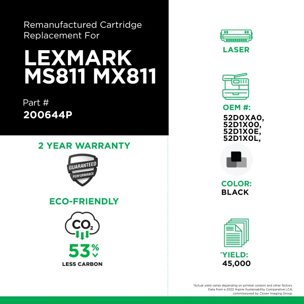 Lexmark - 52D1X00, 52D0XA0, 52D1X0L, 62D0XA0, 62D1X00, 52D1X0E