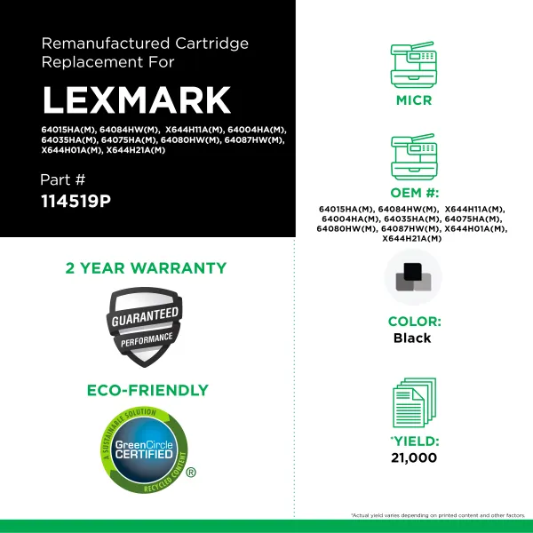 LEXMARK - 64015HA(M), 64035HA(M), 64004HA(M), X644H01A(M), X644H11A(M), X644H21A(M)